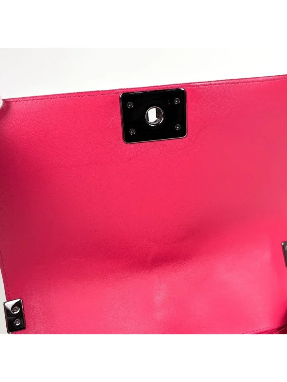 Chanel Shoulder Bag Boy CC Logo Velvet Pink